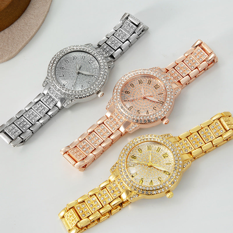 Reloj Femenino Cielo Estrellado con Diamantes y Números Romanos