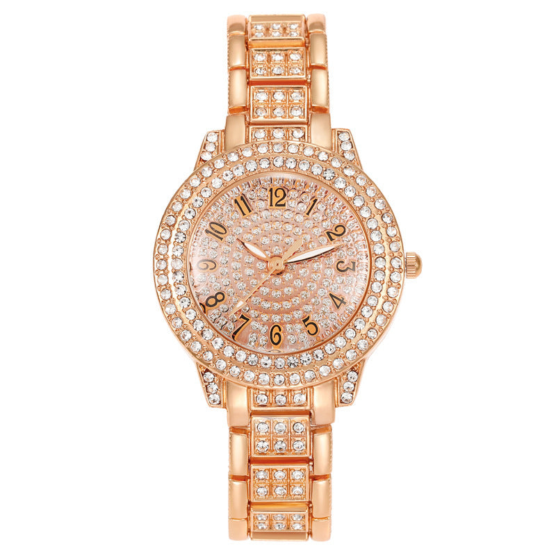 Reloj Femenino Cielo Estrellado con Diamantes y Números Romanos