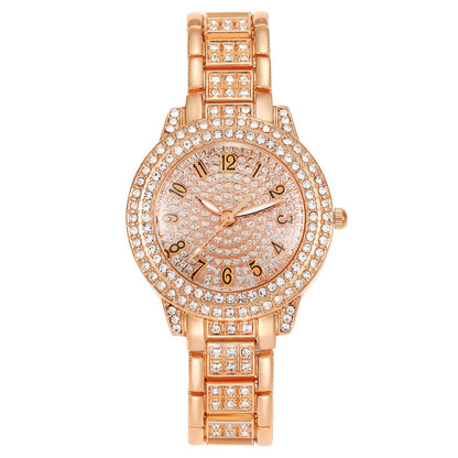 Reloj Femenino Cielo Estrellado con Diamantes y Números Romanos