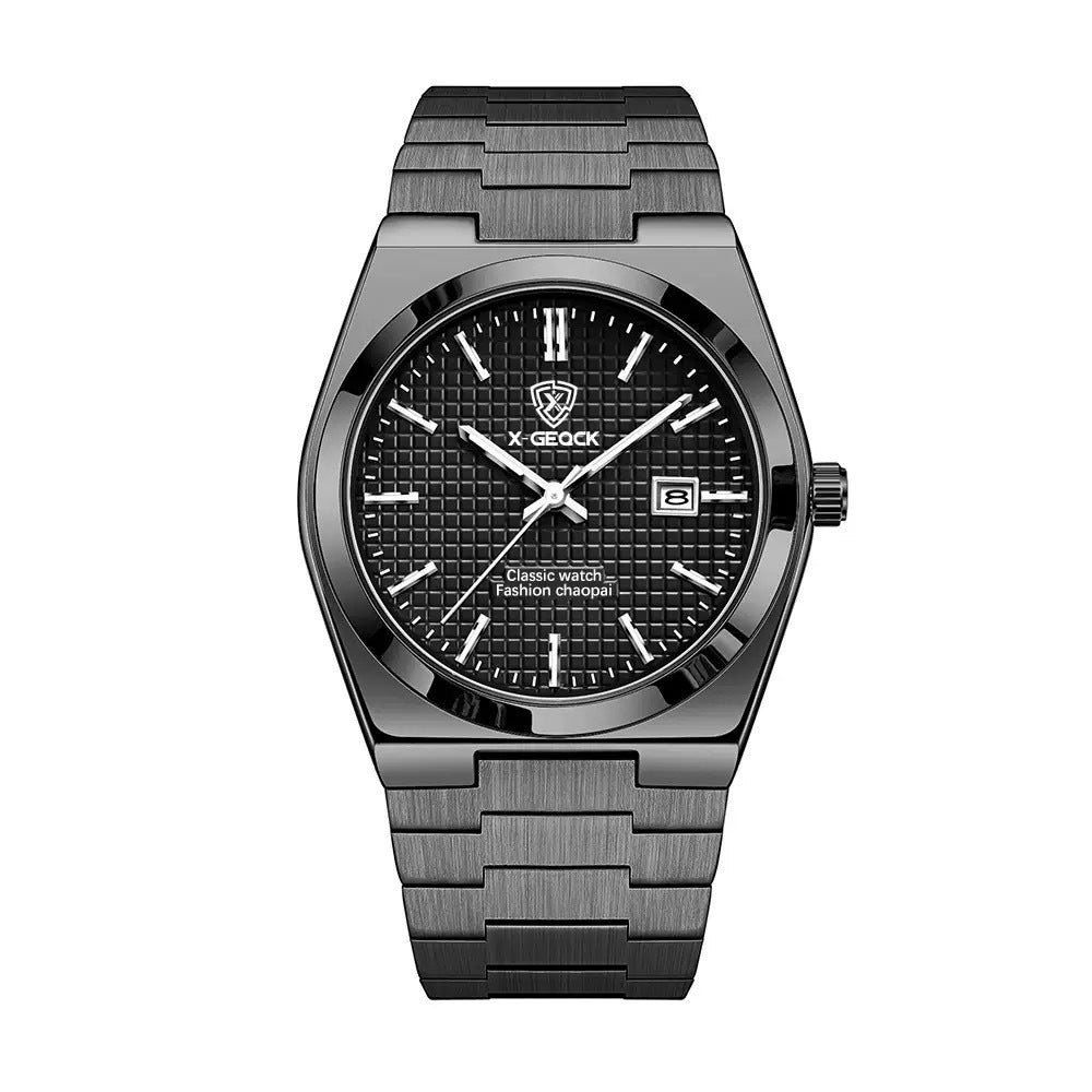 Reloj Masculino de Cuarzo Suizo con Cierre Tipo Mariposa