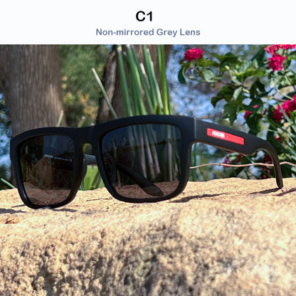 Gafas de sol polarizadas cuadradas cubiertas de marco grandes gafas de viaje de hombres y mujeres