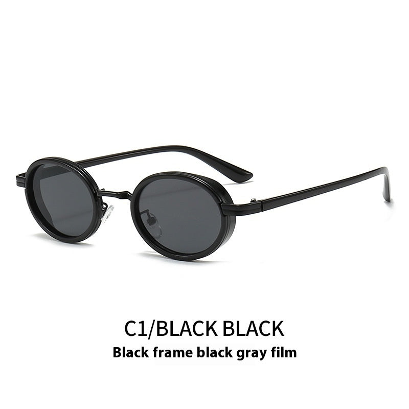 Estilo retro Steampunk Metal Oval Óvalo de marco pequeño gafas de sol de moda