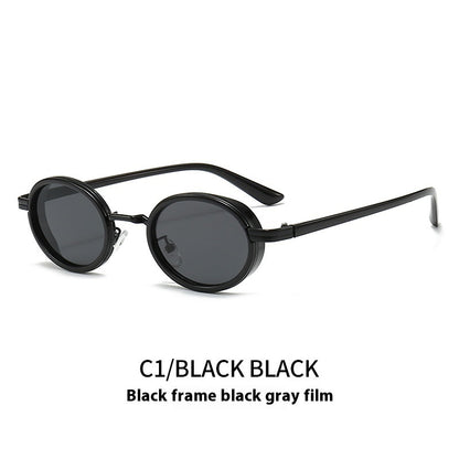 Estilo retro Steampunk Metal Oval Óvalo de marco pequeño gafas de sol de moda