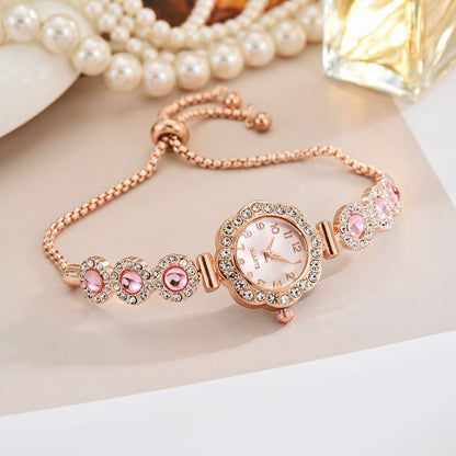 Reloj Femenino con Pulsera Ajustable y Diamantes de Color