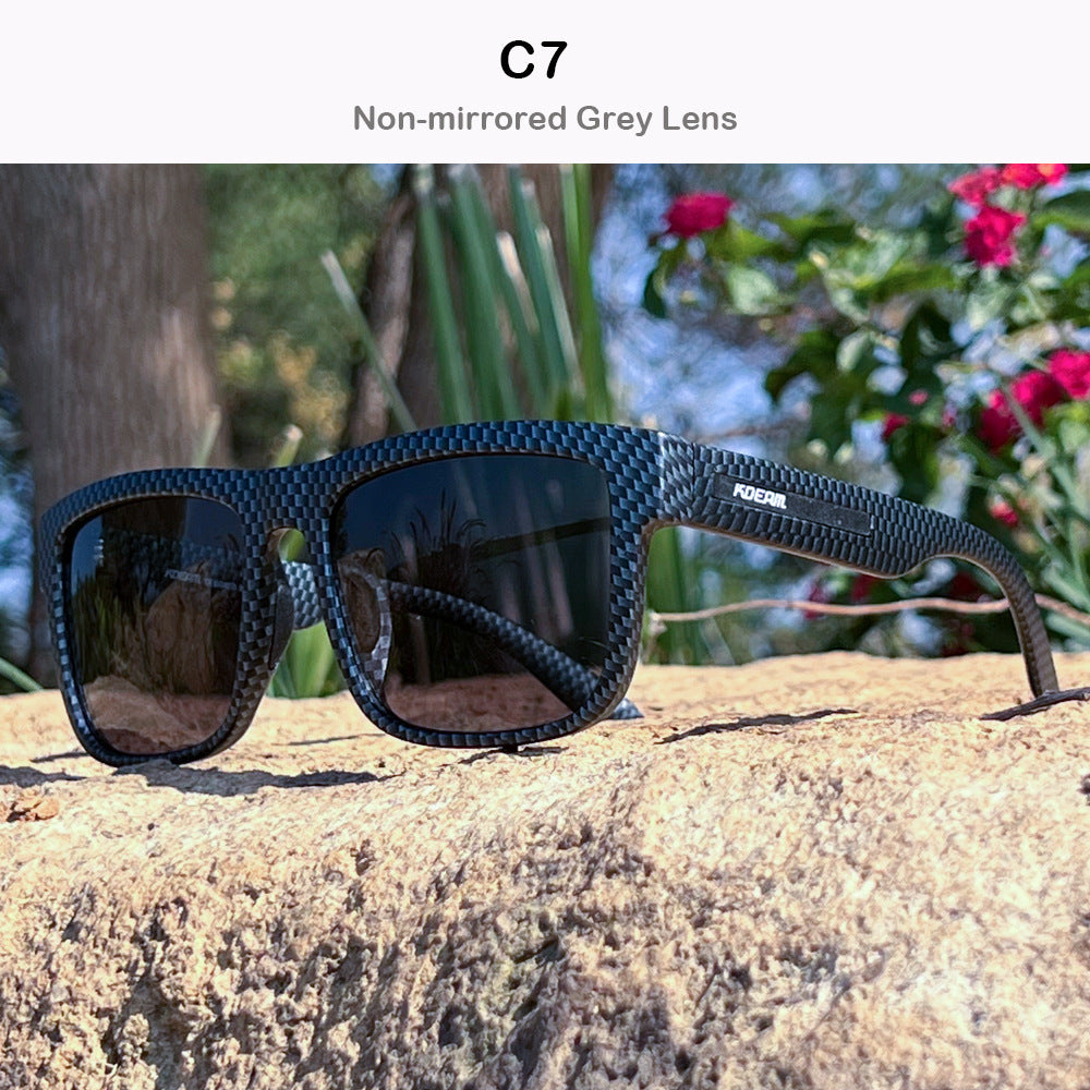 Gafas de sol polarizadas cuadradas cubiertas de marco grandes gafas de viaje de hombres y mujeres