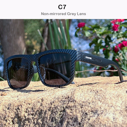 Gafas de sol polarizadas cuadradas cubiertas de marco grandes gafas de viaje de hombres y mujeres