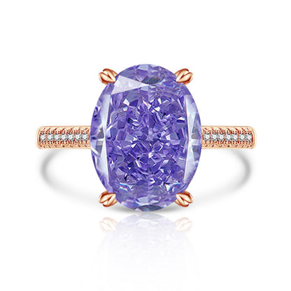 Anillo de Mujer con Diamante High Carbon y Diseño Flor de Hielo