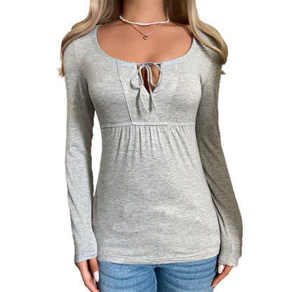 Versatile Long-sleeved Base Layer T-shirt Women's Clothing