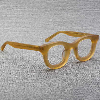 Cuadrado de borde ancho retro vidrios de marco negro grueso negro mate