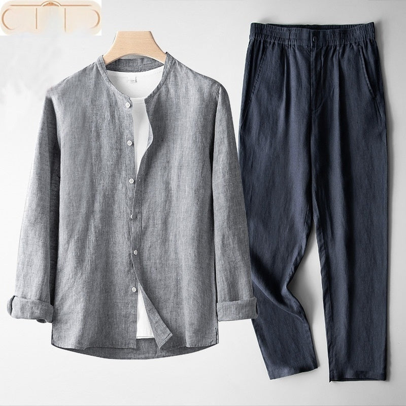 Traje de manga larga retro para hombre con traje de tanga larga