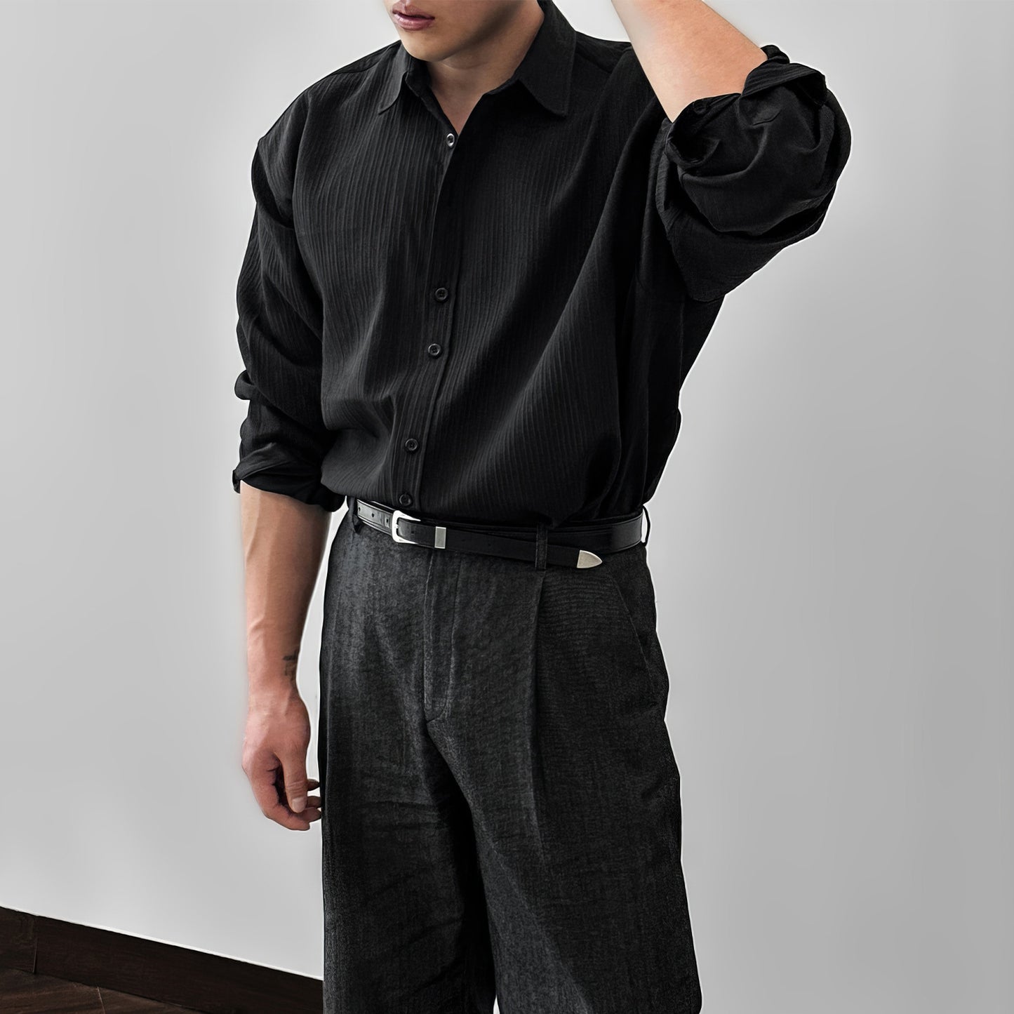 Camisa artística de moda para hombres sueltos