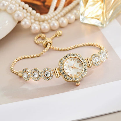 Reloj Femenino con Pulsera Ajustable y Diamantes de Color