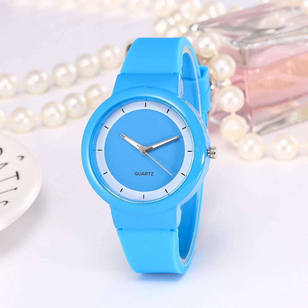 Simple Silicone Jelly Quartz Student Watch