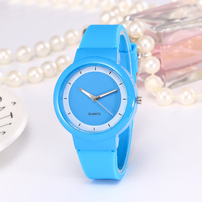 Simple Silicone Jelly Quartz Student Watch